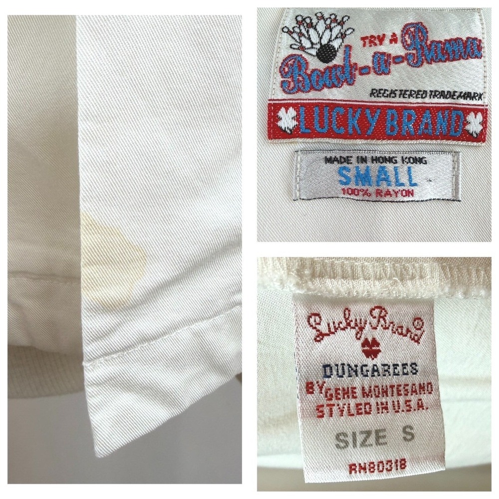 Vintage LUCKY‎ BRAND Mens (S) Bowling Shirt Button Down Chi Chi Rockabilly 90s - Picture 8 of 8